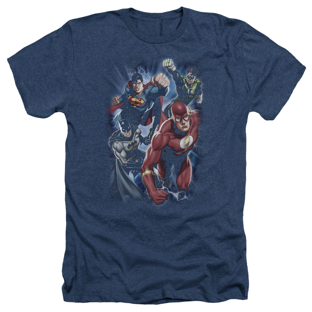 Justice League Storm Chasers Men's Heather T-Shirt Men's Heather T-Shirt Justice League