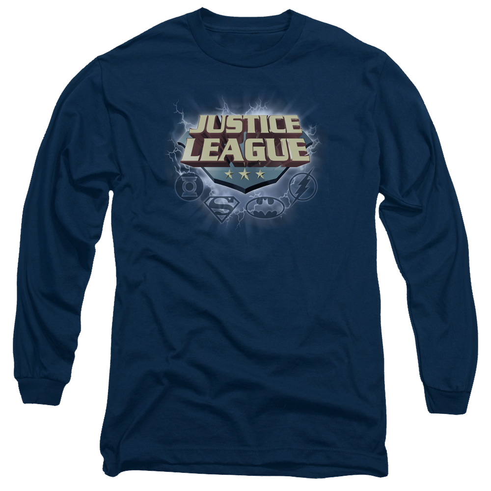 Justice League Storm Logo Men's Long Sleeve T-Shirt Men's Long Sleeve T-Shirt Justice League