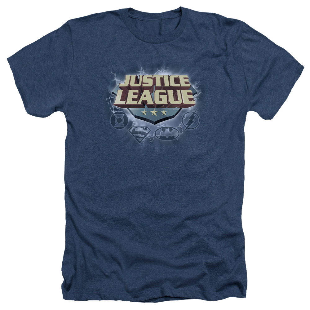 Justice League Storm Logo Men's Heather T-Shirt Men's Heather T-Shirt Justice League
