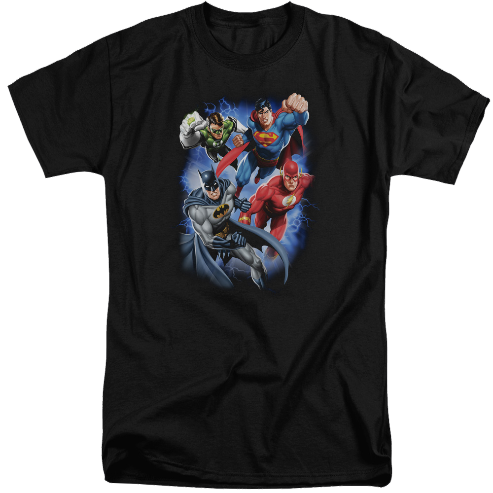 Justice League Storm Makers Men's Tall Fit T-Shirt Men's Tall Fit T-Shirt Justice League