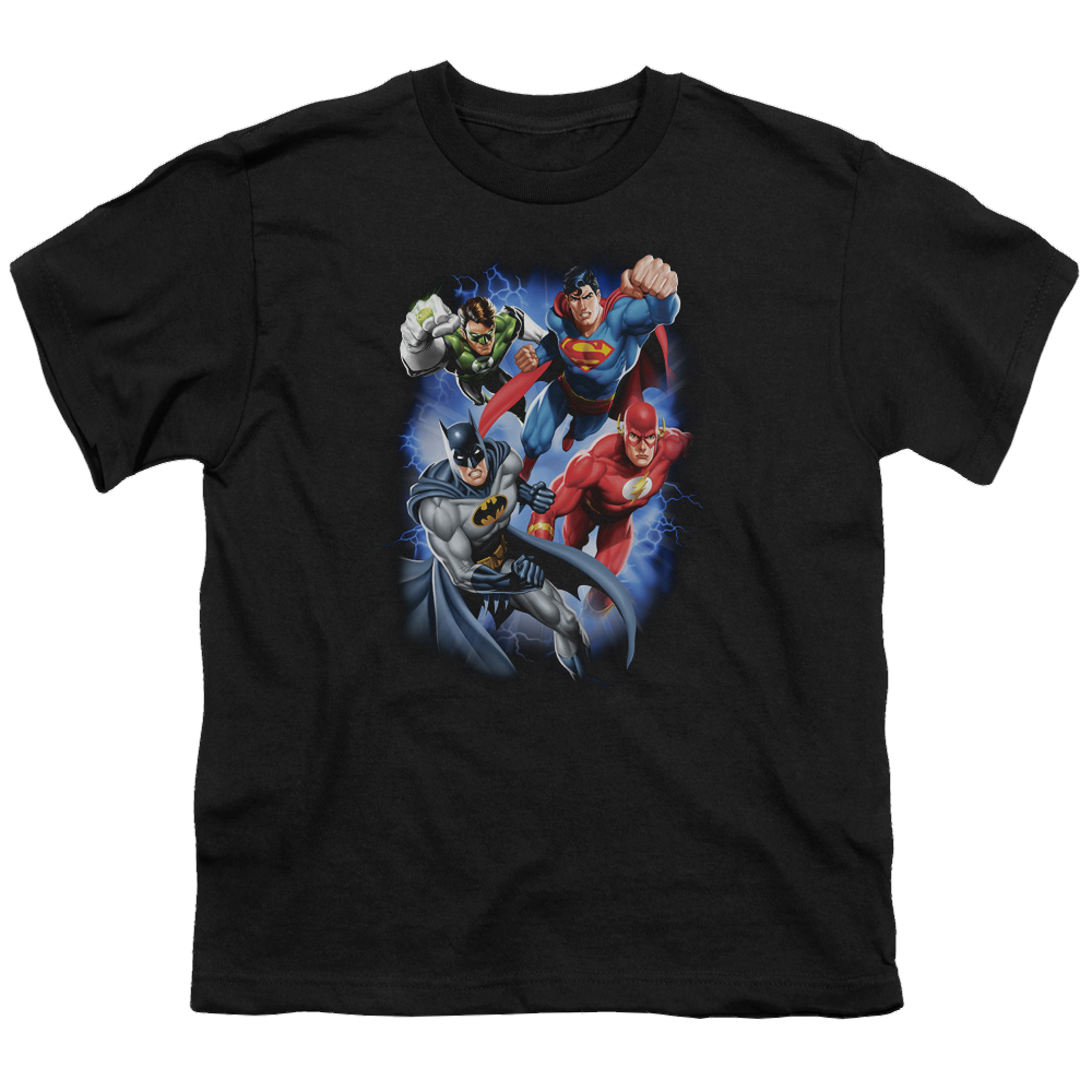 Justice League Storm Makers - Youth T-Shirt Youth T-Shirt (Ages 8-12) Justice League