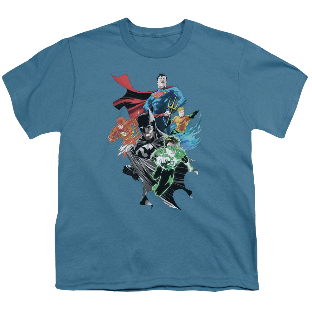 Justice League Group Shot - Youth T-Shirt Youth T-Shirt (Ages 8-12) Justice League