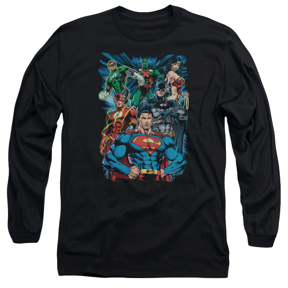 Justice League Justice Is Served Men's Long Sleeve T-Shirt Men's Long Sleeve T-Shirt Justice League