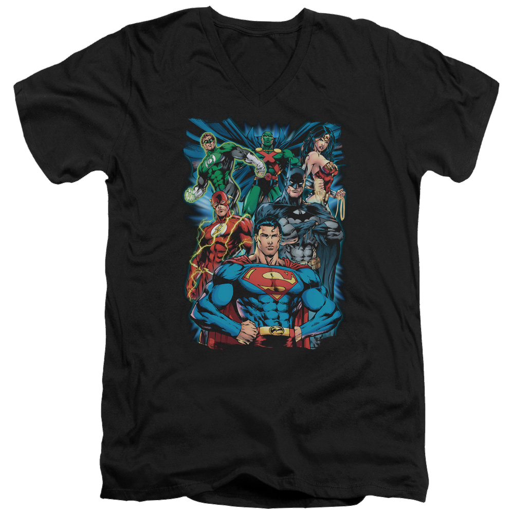 Justice League Justice Is Served Men's V-Neck T-Shirt Men's V-Neck T-Shirt Justice League