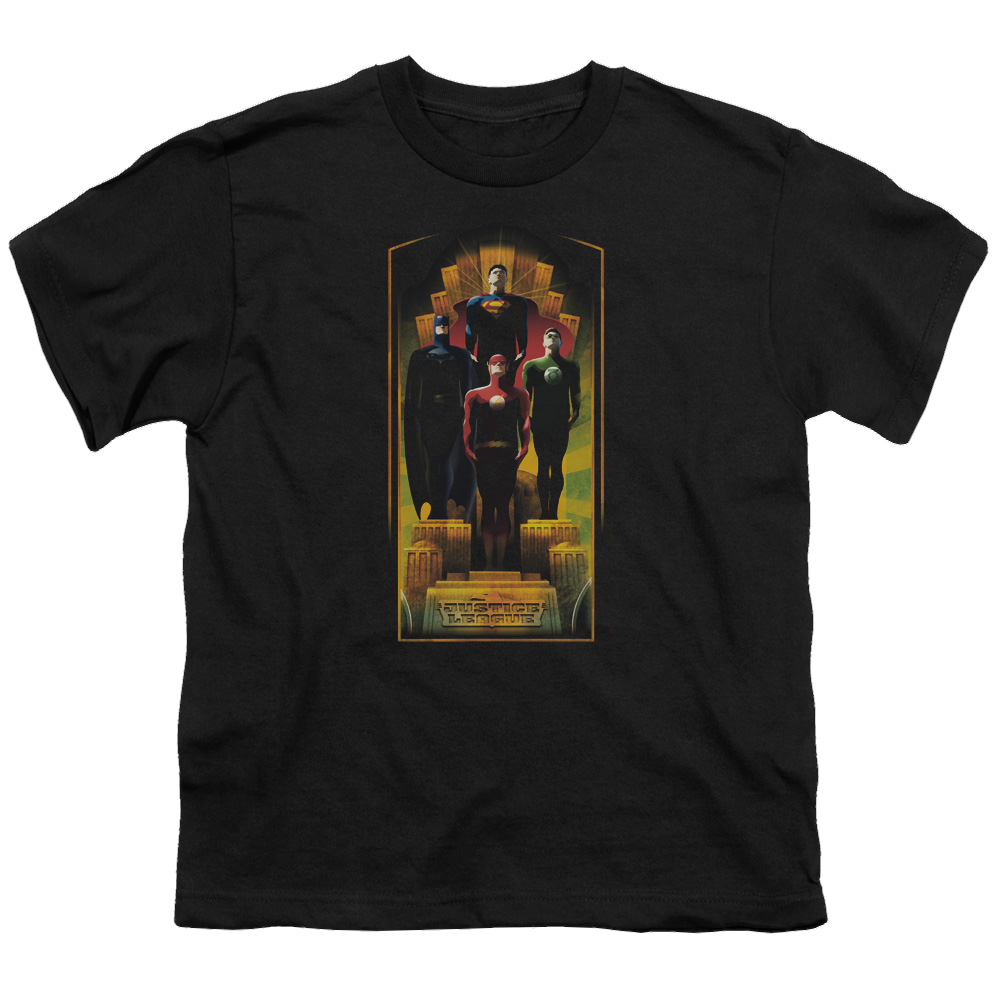 Justice League Deco - Youth T-Shirt Youth T-Shirt (Ages 8-12) Justice League