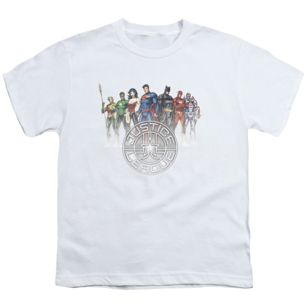 Justice League Circle Crest - Youth T-Shirt Youth T-Shirt (Ages 8-12) Justice League