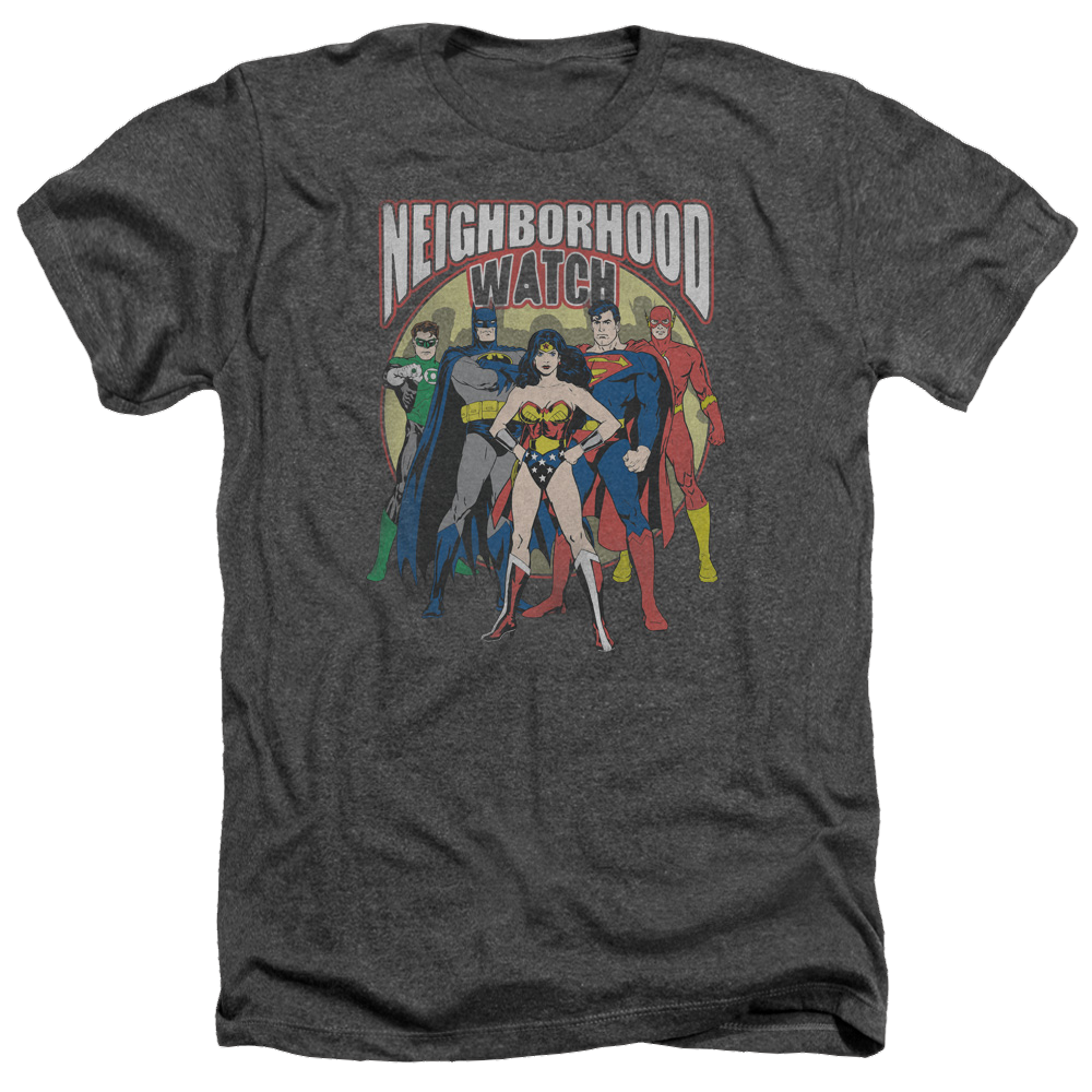 Justice League Neighborhood Watch Men's Heather T-Shirt Men's Heather T-Shirt Justice League
