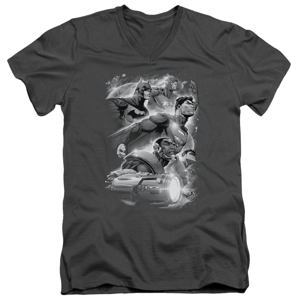 Justice League Atmospheric Men's V-Neck T-Shirt Men's V-Neck T-Shirt Justice League