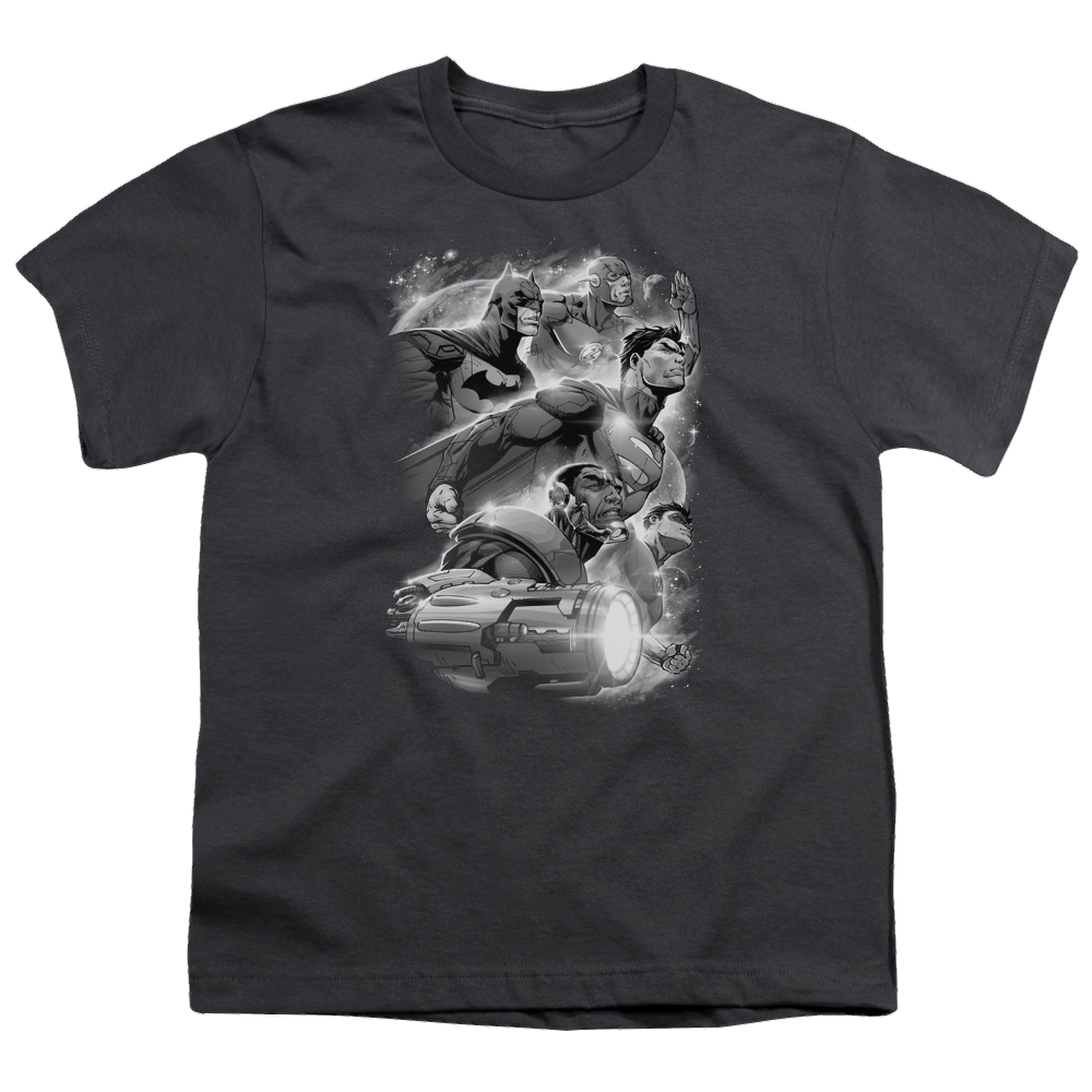 Justice League Atmospheric - Youth T-Shirt Youth T-Shirt (Ages 8-12) Justice League