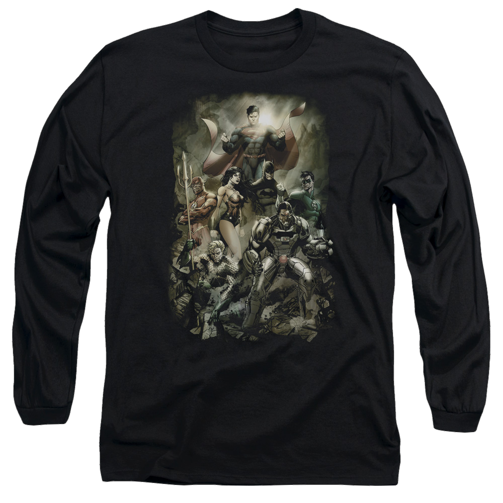 Justice League Aftermath Men's Long Sleeve T-Shirt Men's Long Sleeve T-Shirt Justice League