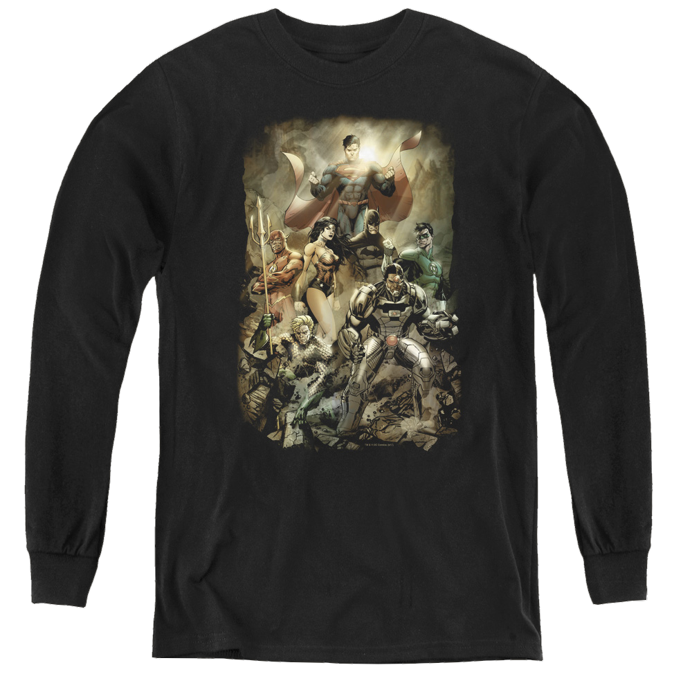Justice League Aftermath - Youth Long Sleeve T-Shirt Youth Long Sleeve T-Shirt Justice League