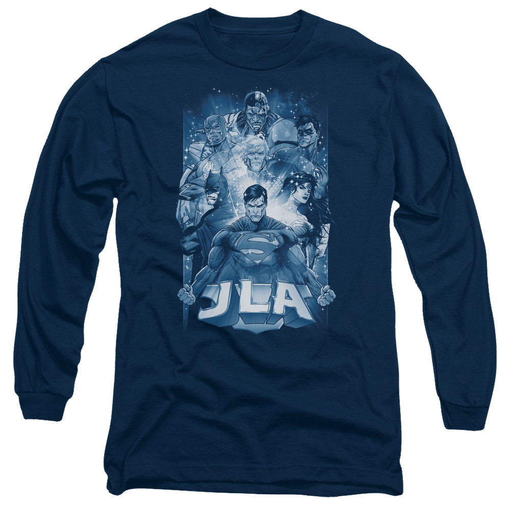 Justice League Burst Men's Long Sleeve T-Shirt Men's Long Sleeve T-Shirt Justice League