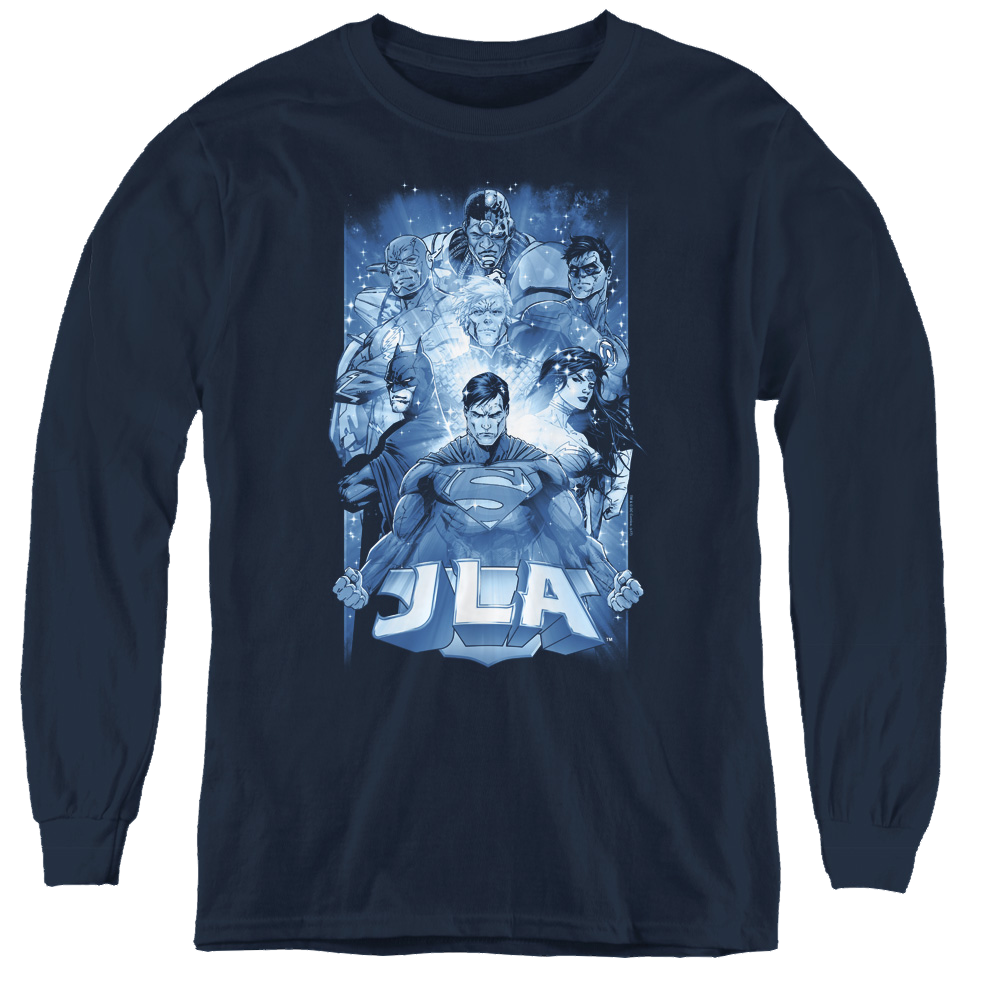 Justice League Burst - Youth Long Sleeve T-Shirt Youth Long Sleeve T-Shirt Justice League