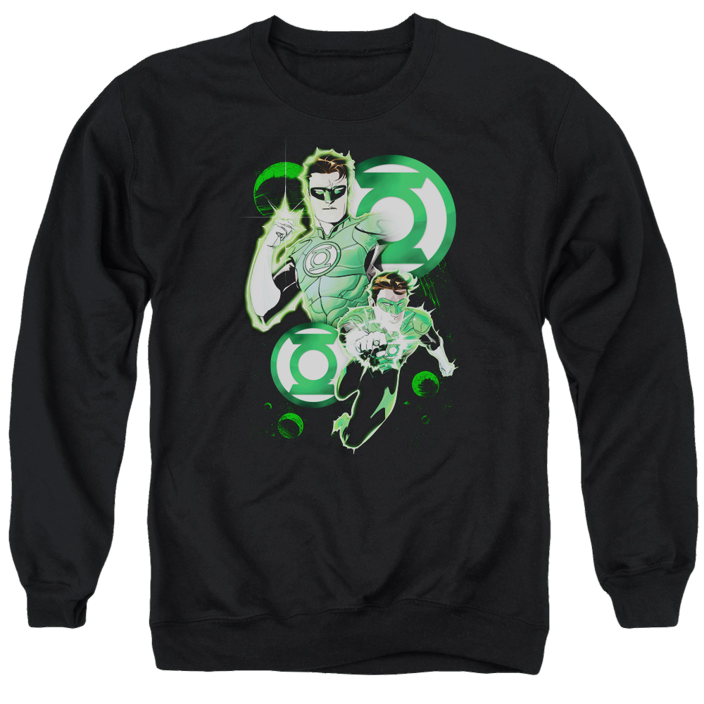 Green Lantern Gl In Action - Men's Crewneck Sweatshirt Men's Crewneck Sweatshirt Green Lantern