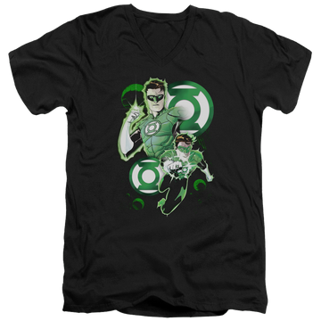 Green Lantern Gl In Action - Men's V-Neck T-Shirt Men's V-Neck T-Shirt Green Lantern