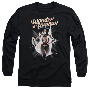 Justice League Ww Break Out Men's Long Sleeve T-Shirt Men's Long Sleeve T-Shirt Wonder Woman