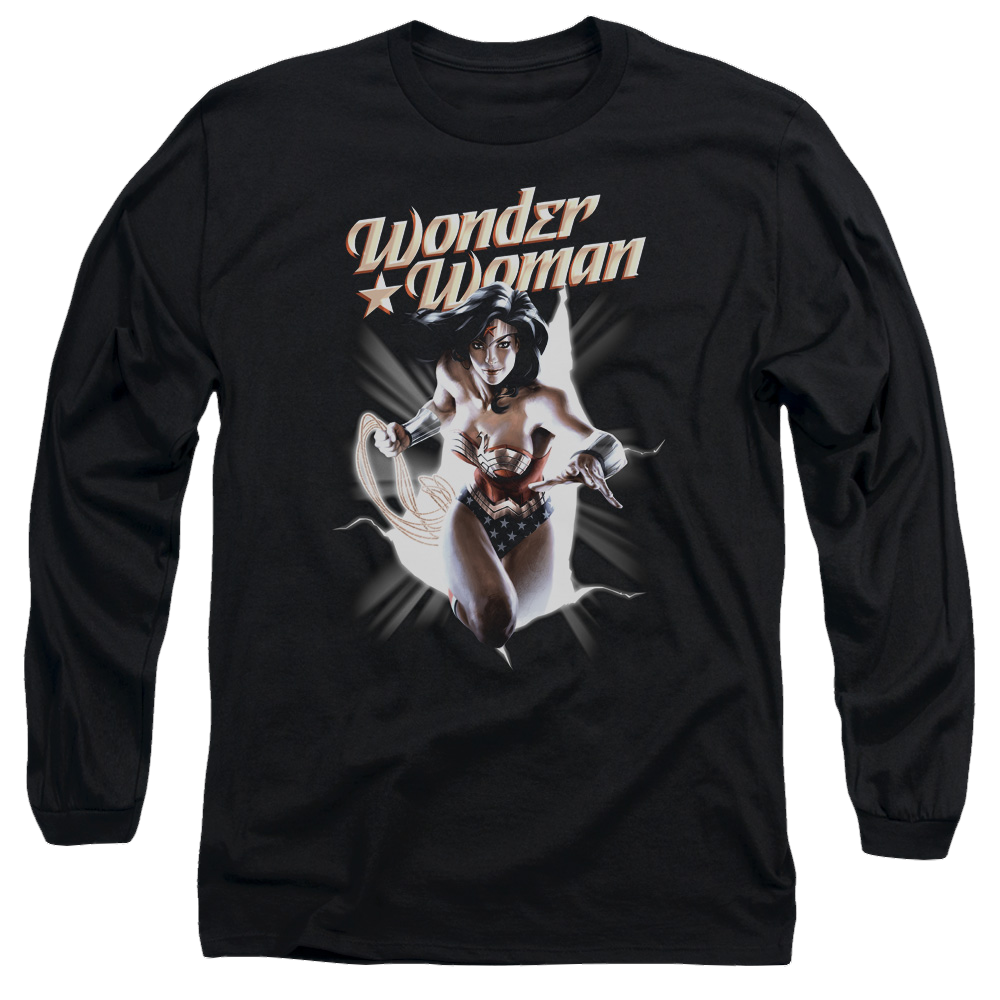 Justice League Ww Break Out Men's Long Sleeve T-Shirt Men's Long Sleeve T-Shirt Wonder Woman
