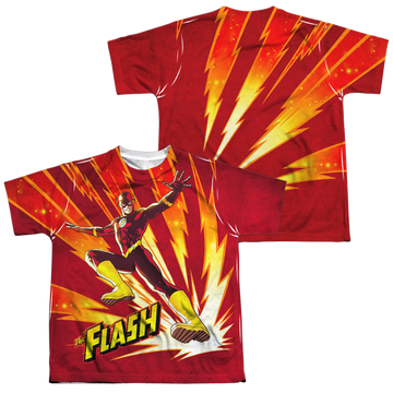 The Flash Lightning Fast youth all-over print t-shirt for ages 8 to 12