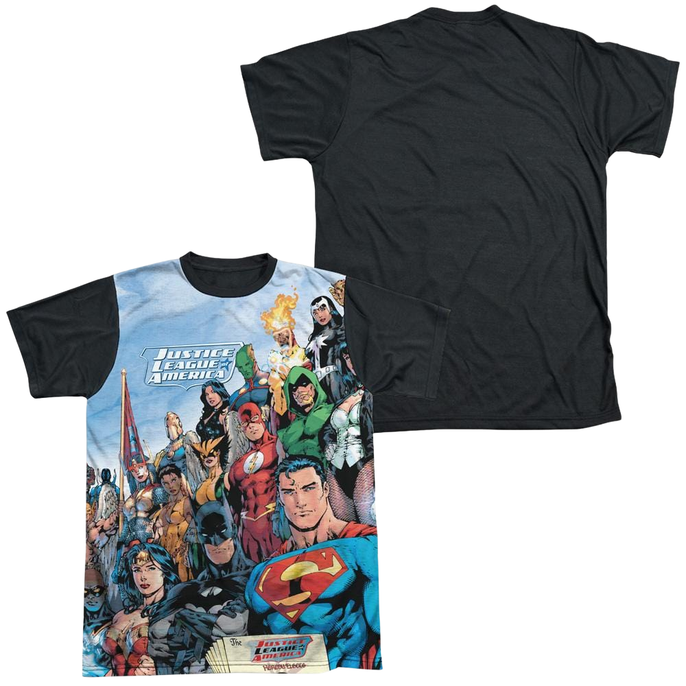 Justice League Justice League Of America Men's Black Back T-Shirt Men's Black Back T-Shirt Justice League