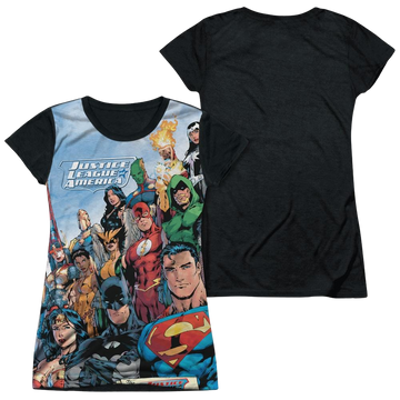 Justice League Justice League Of America Juniors Black Back T-Shirt Juniors Black Back T-Shirt Justice League