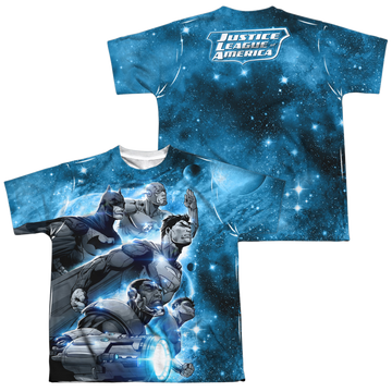 Justice League Atmospheric youth all-over print t-shirt for ages 8 to 12