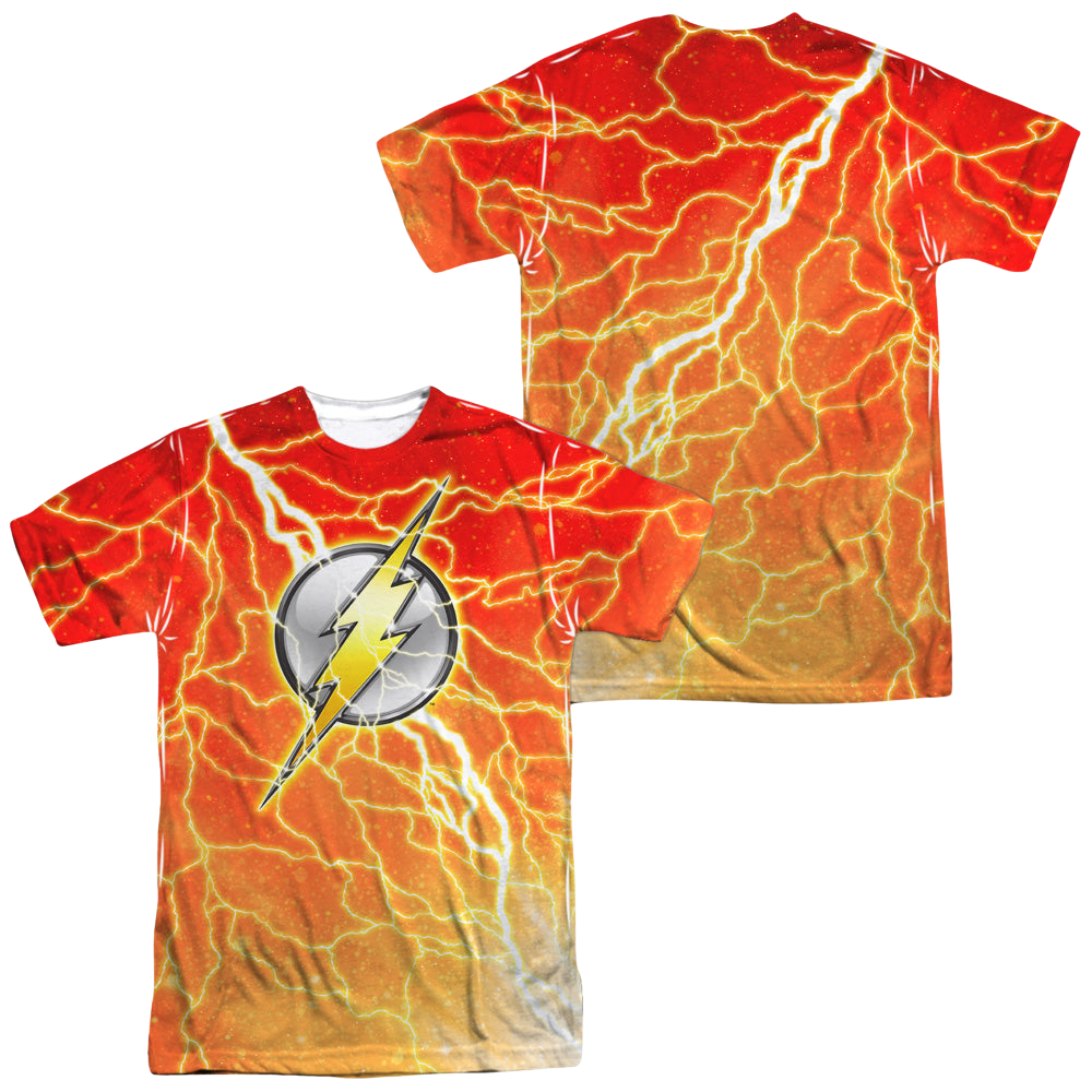 Flash, The Lightning Logo (Front/Back Print) - Men's All-Over Print T-Shirt Men's All-Over Print T-Shirt The Flash