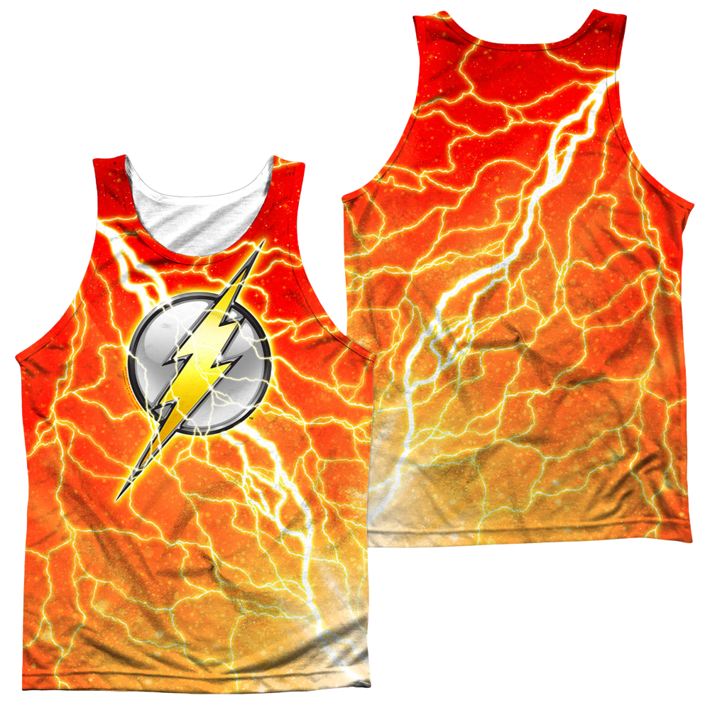 Flash, The Lightning Logo (Front/Back Print) - Men's All Over Print Tank Top Men's All Over Print Tank The Flash