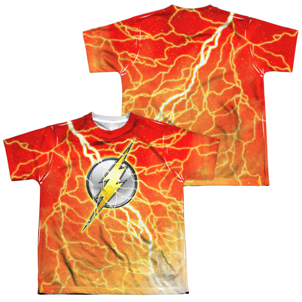 Flash, The Lightning Logo (Front/Back Print) - Youth All-Over Print T-Shirt Youth All-Over Print T-Shirt (Ages 8-12) The Flash