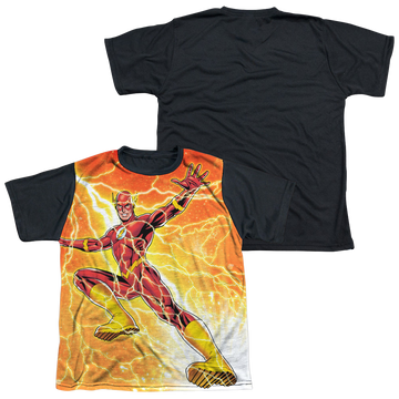 The Flash Fast As Lightning youth black back t-shirt for ages 8 to 12