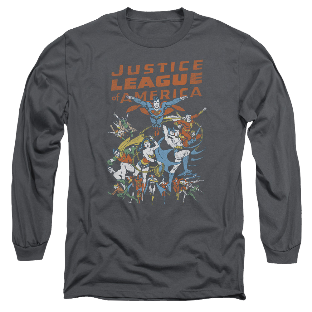 Justice League Big Group Men's Long Sleeve T-Shirt Men's Long Sleeve T-Shirt Justice League