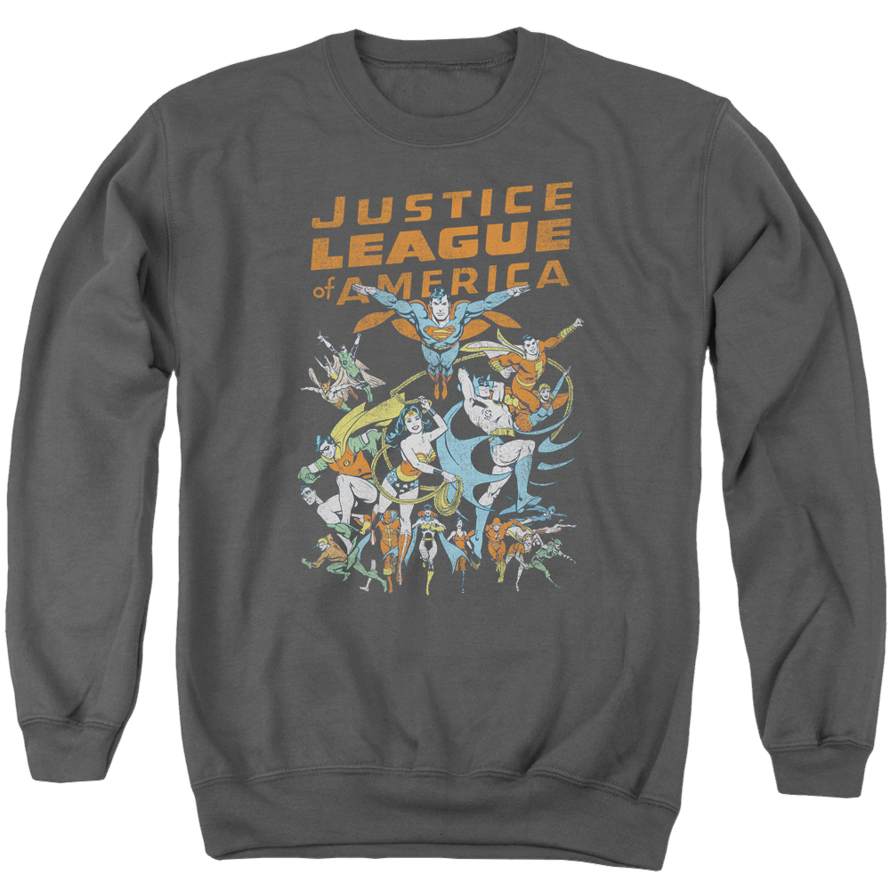 Justice League Big Group Men's Crewneck Sweatshirt Men's Crewneck Sweatshirt Justice League