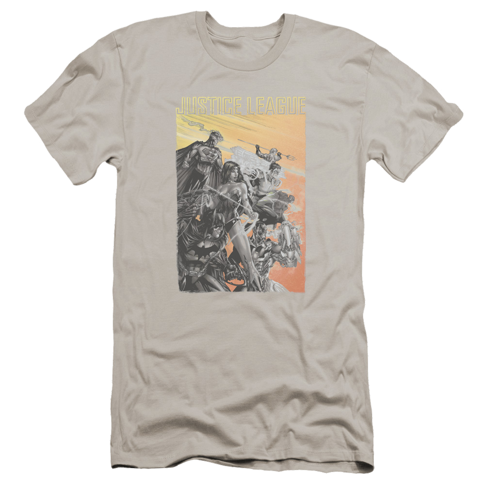 Justice League Red Dawn Men's Premium Slim Fit T-Shirt Men's Premium Slim Fit T-Shirt Justice League