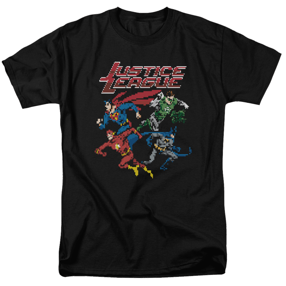 Justice League Pixel League Men's Regular Fit T-Shirt Men's Regular Fit T-Shirt Justice League