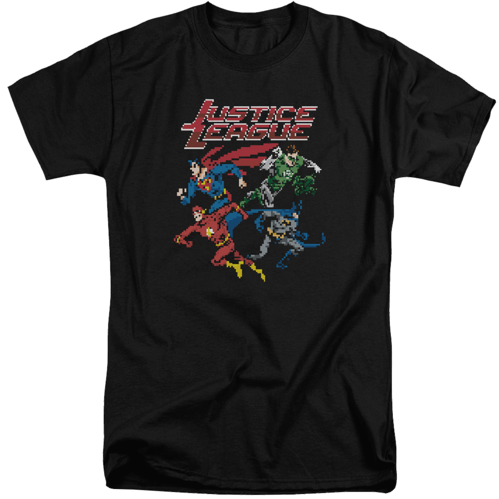 Justice League Pixel League Men's Tall Fit T-Shirt Men's Tall Fit T-Shirt Justice League