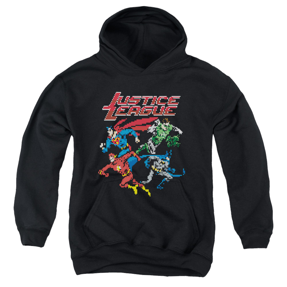 Justice League Pixel League - Youth Hoodie Youth Hoodie (Ages 8-12) Justice League