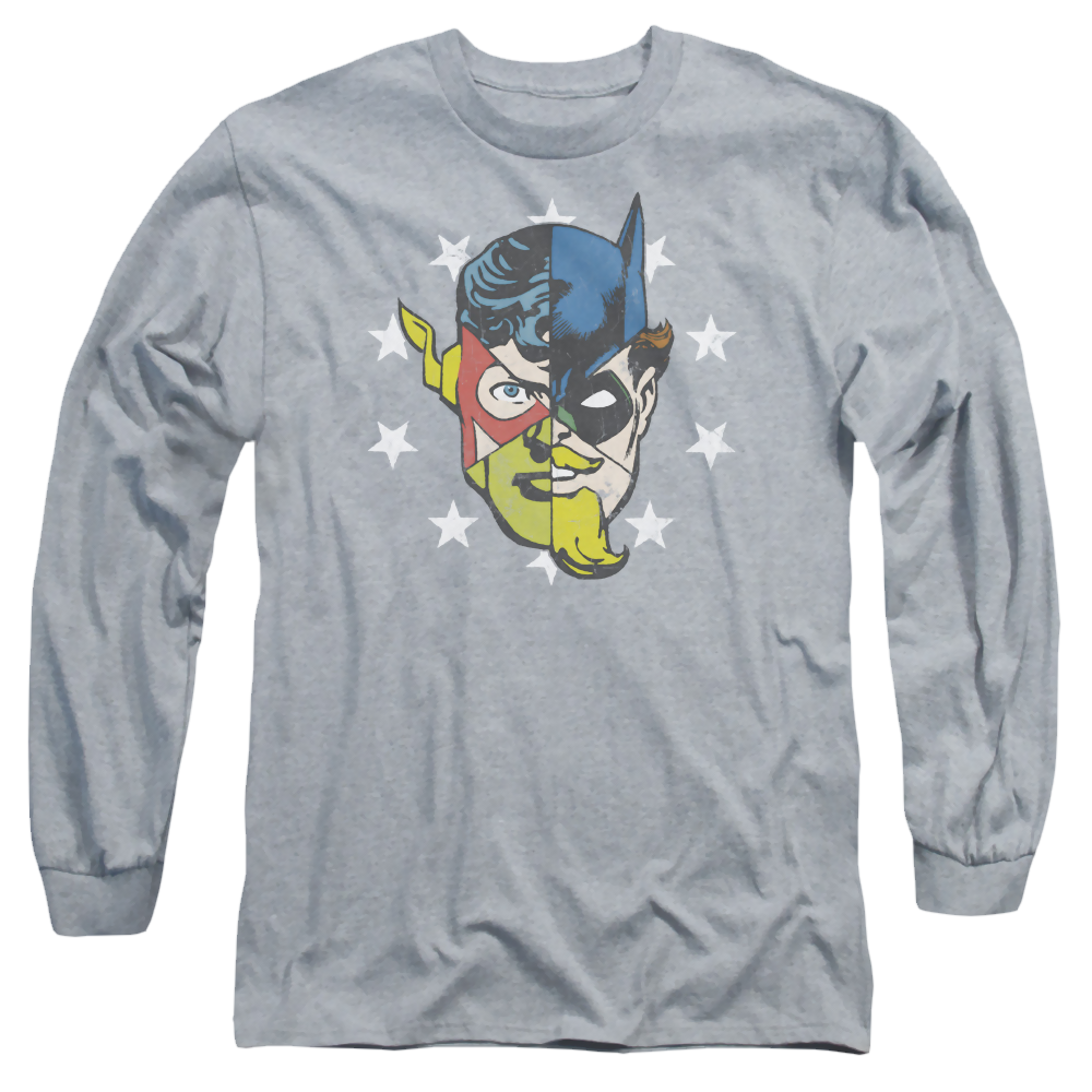 Justice League Face Off Men's Long Sleeve T-Shirt Men's Long Sleeve T-Shirt Justice League