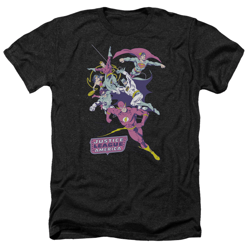 Justice League Colorful League Men's Heather T-Shirt Men's Heather T-Shirt Justice League