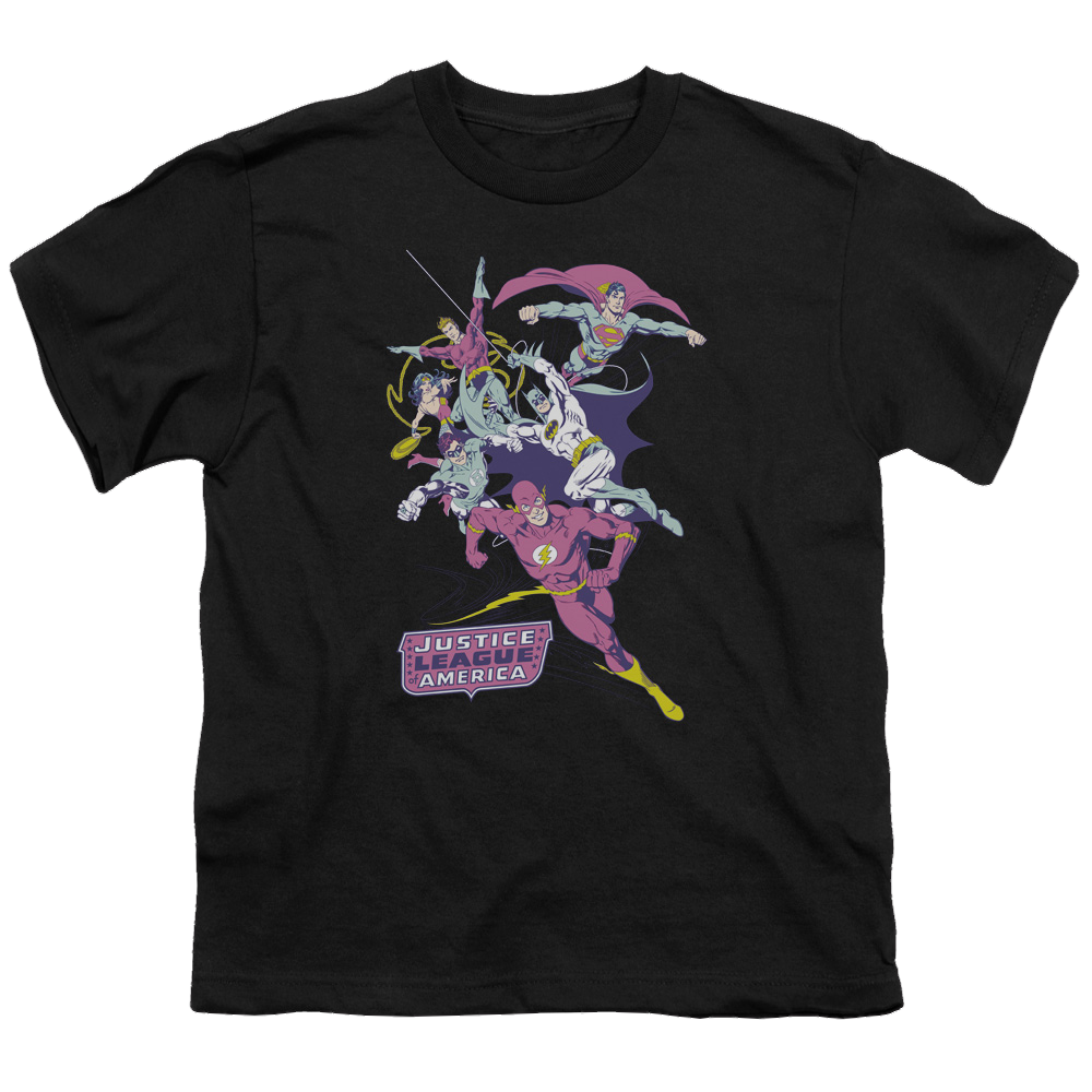 Justice League Colorful League - Youth T-Shirt Youth T-Shirt (Ages 8-12) Justice League