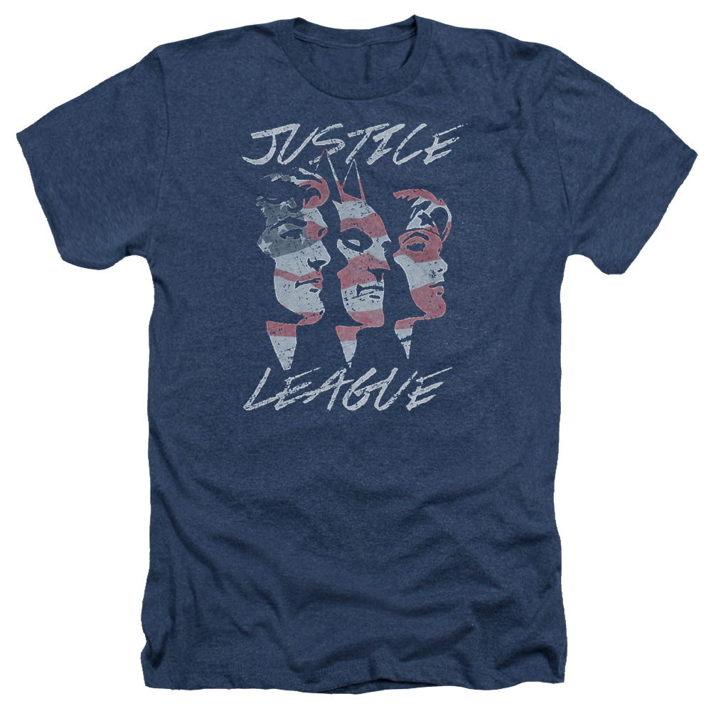 Justice League Justice For America Men's Heather T-Shirt Men's Heather T-Shirt Justice League