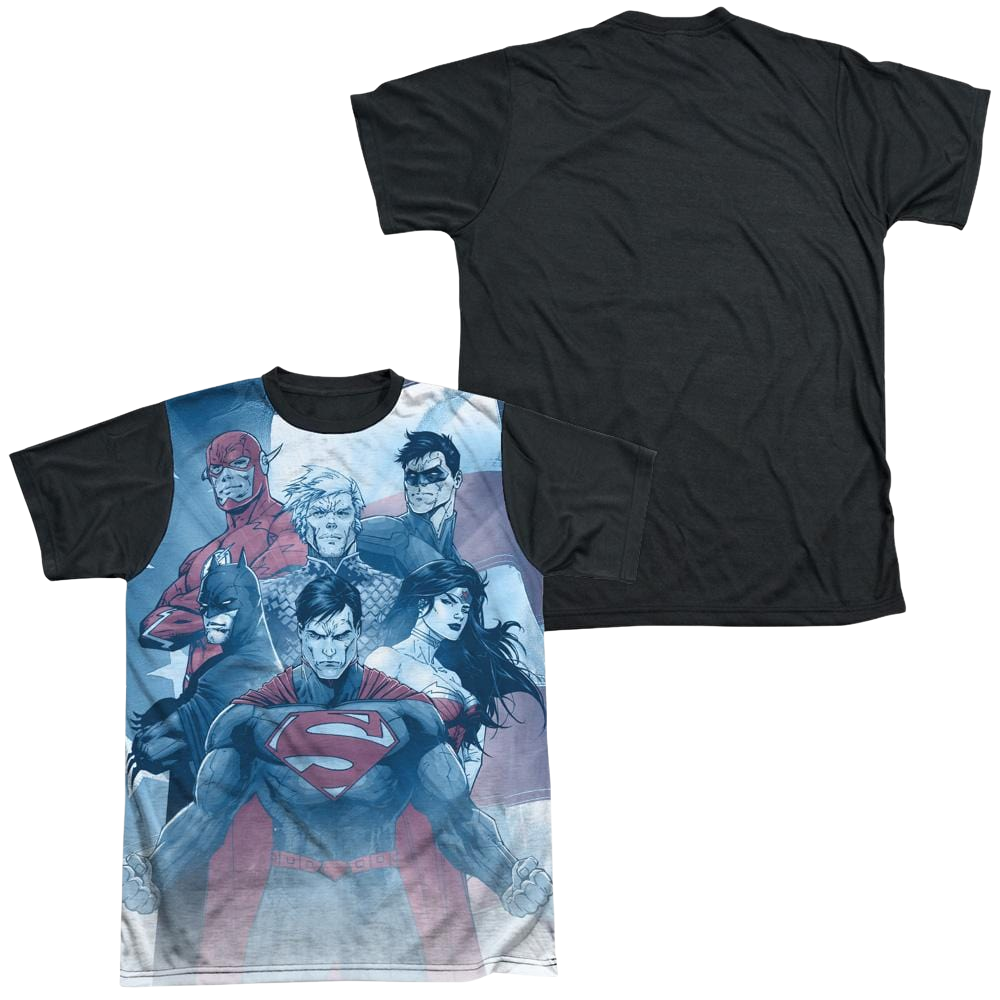 Justice League United Men's Black Back T-Shirt Men's Black Back T-Shirt Justice League