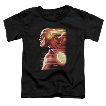 Black toddler t-shirt with The Flash Speed Head graphic