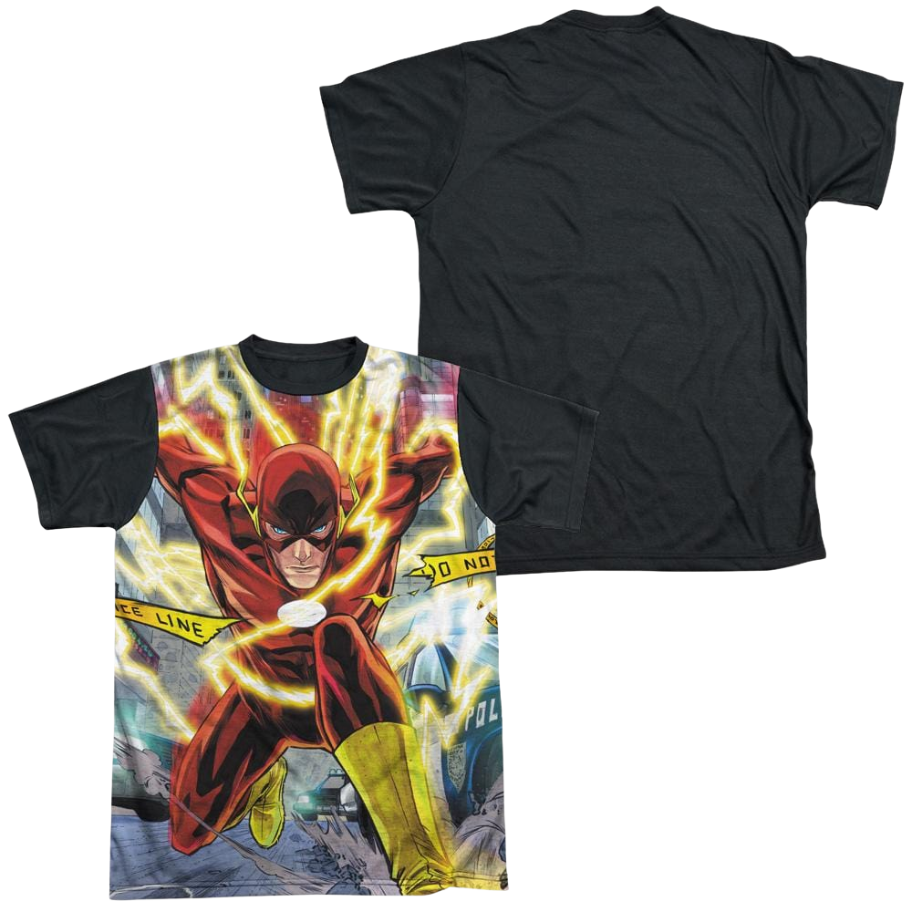 Justice League Police Line Men's Black Back T-Shirt Men's Black Back T-Shirt Justice League