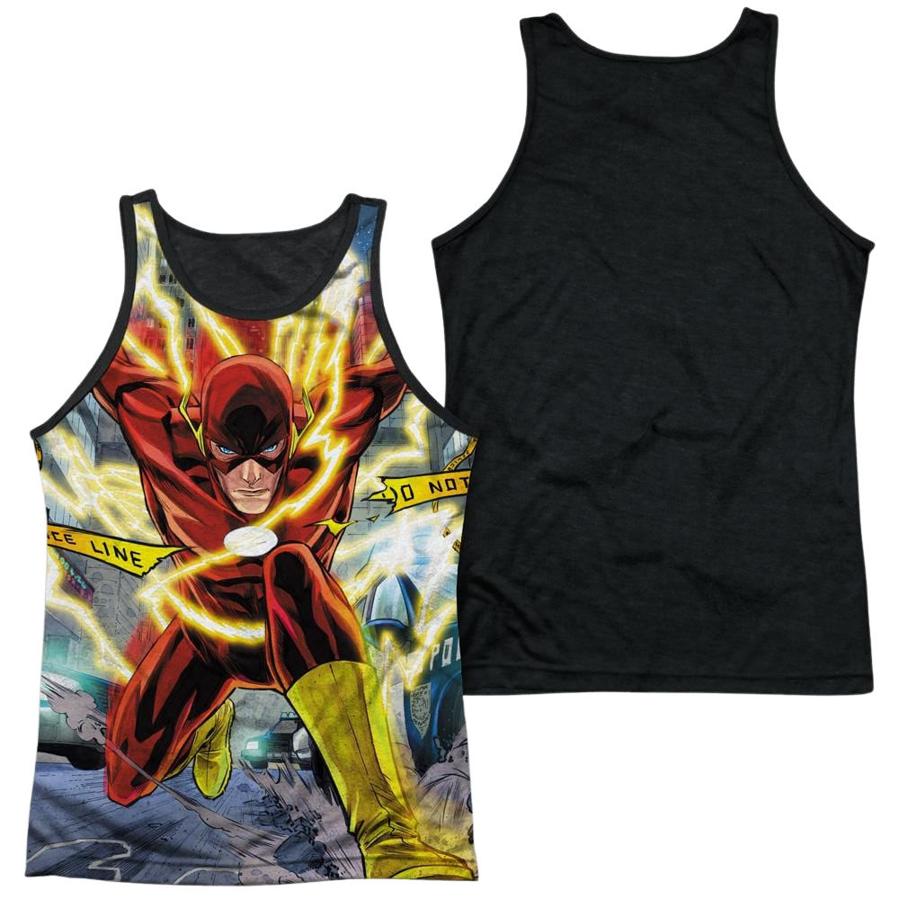 Justice League Police Line Men's Black Back Tank Men's Black Back Tank Justice League