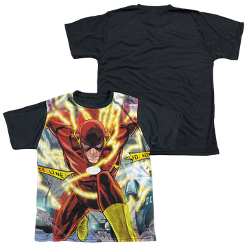 Justice League Police Line youth black back t-shirt for ages 8 to 12
