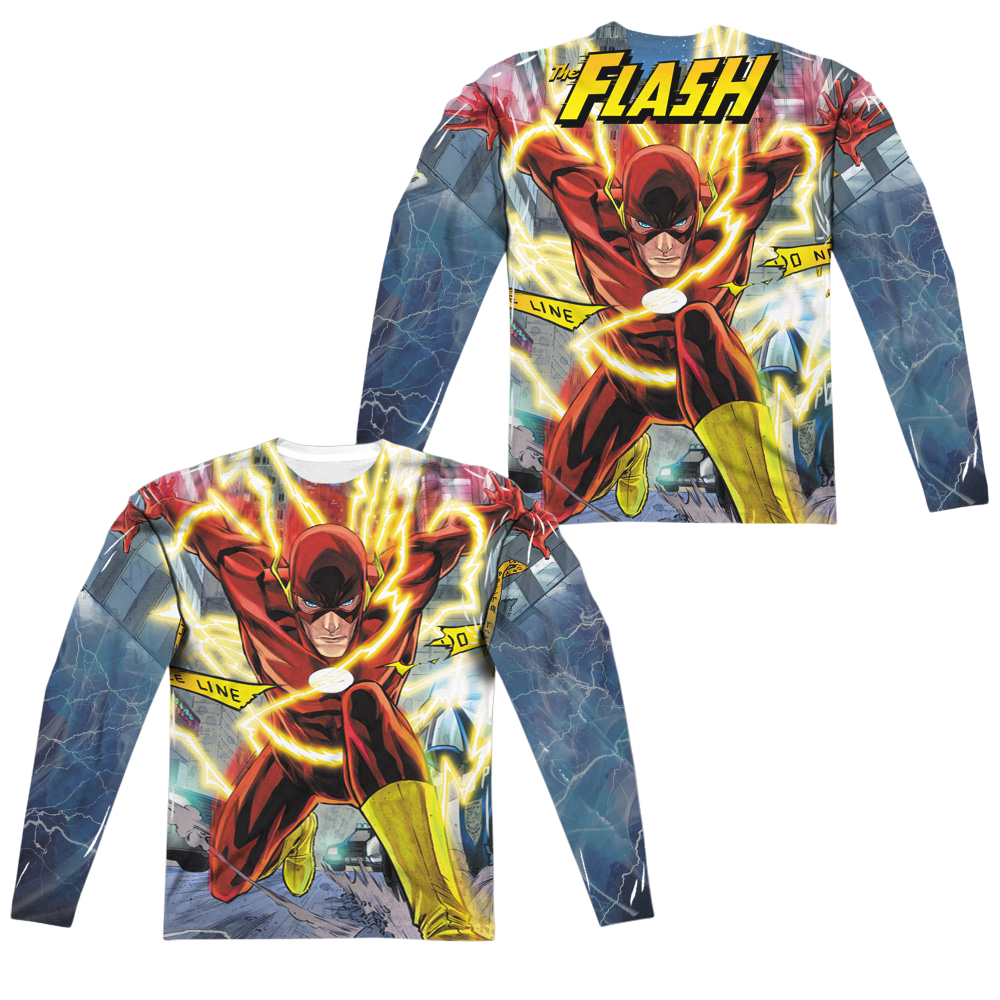 Justice League Police Line Men's All-Over Print T-Shirt Men's All-Over Print Long Sleeve Justice League