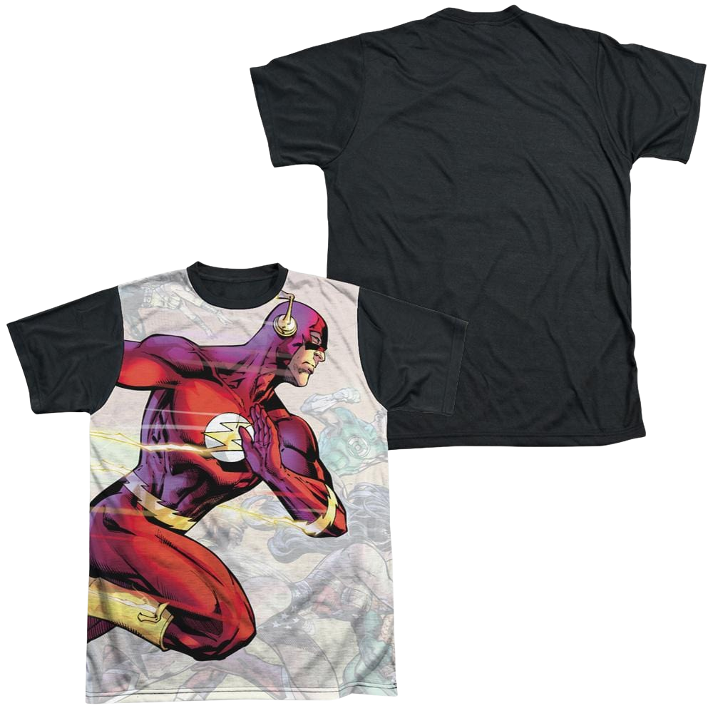 Justice League Taking The Lead Men's Black Back T-Shirt Men's Black Back T-Shirt Justice League