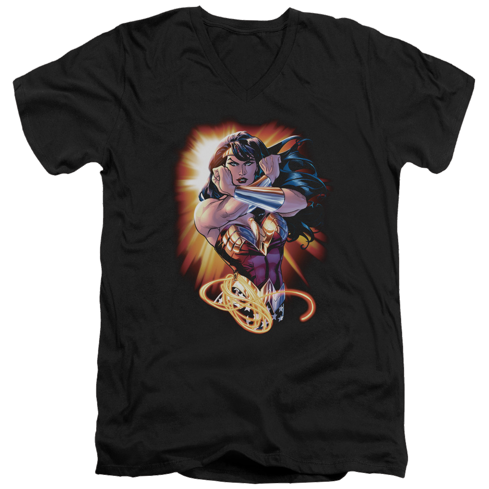 Justice League Wonder Rays Men's V-Neck T-Shirt Men's V-Neck T-Shirt Wonder Woman