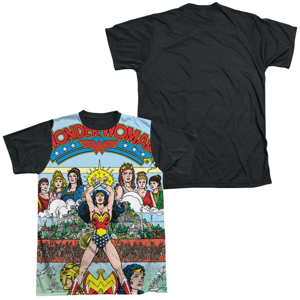Justice League No 1 Cover Men's Black Back T-Shirt Men's Black Back T-Shirt Wonder Woman