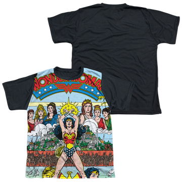 Wonder Woman No 1 Cover youth black back t-shirt for ages 8 to 12