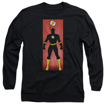 Black men's long sleeve t-shirt with Flash Block graphic